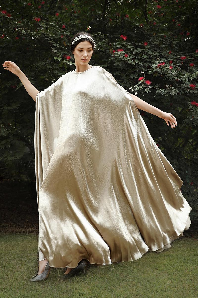 metallic kaftan dress Metallic Embellished Kaftan