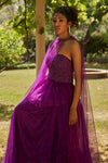 Purple Tulle Corset Gown & Cape