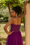 Purple Tulle Corset Gown & Cape