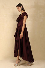 DRAPED FRILL DRESS